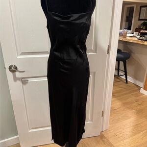Express Black Satin Midi Dress in women’s small